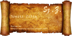 Szeitz Zilia névjegykártya